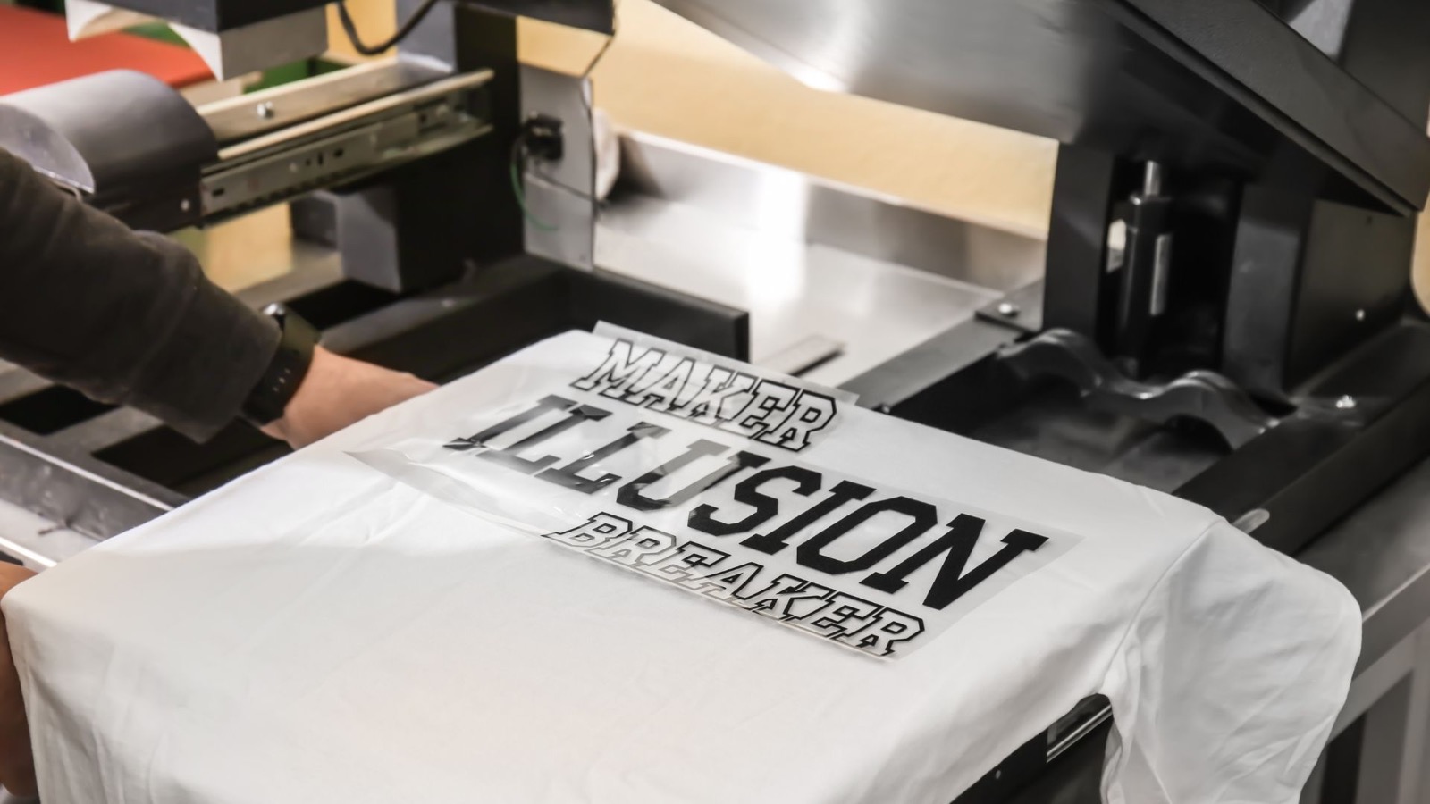 Custom T-shirt printing heat press in Lafayette IN at CustomTees